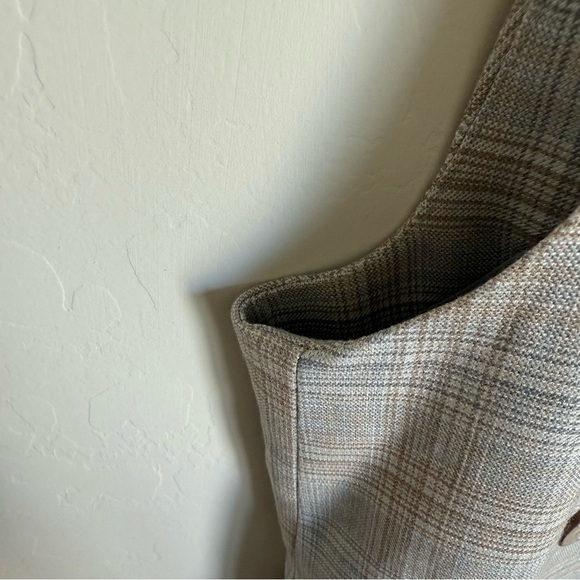 Rachel Zoe Preppy Plaid Sleeveless Blazer Long Line Vest Small - Picture 8 of 13